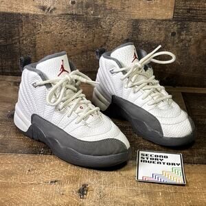 Nike Air Jordan 12 Retro White Dark Grey PS 151186-160 Size 11.5C